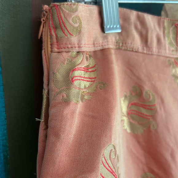 Boho Hippie Peach and Gold Indian Bolywood Women's A-Line Skirt M/L - Picture 16 of 16